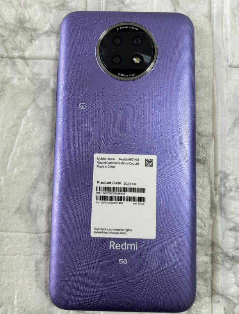 xiaomi 64GB A001XM Redmi 5G パープル 本体のみ