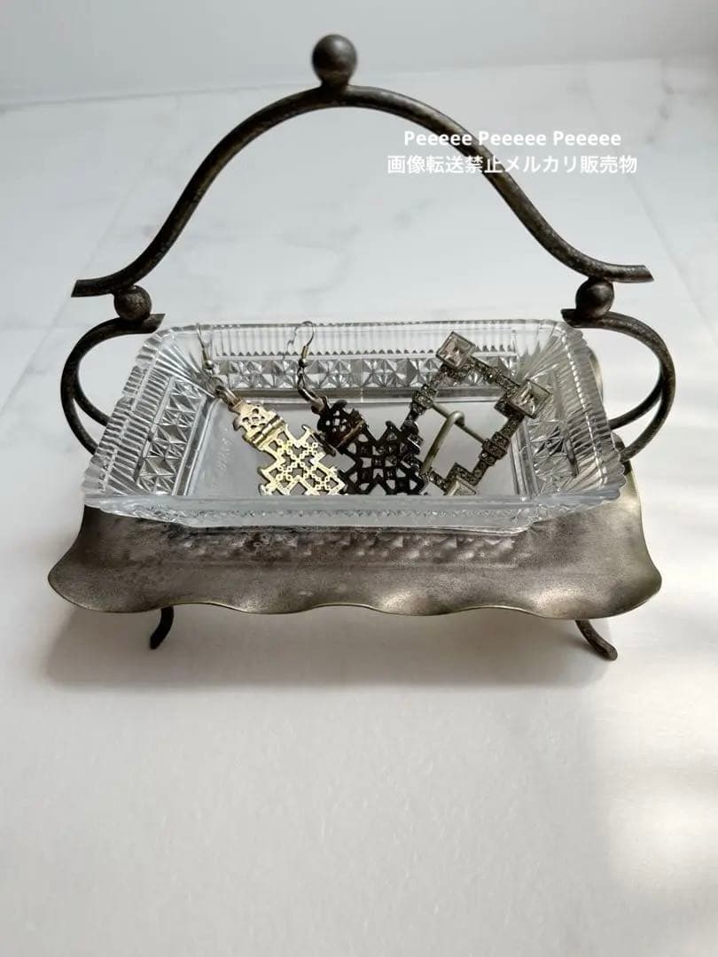 値下げ不可 訳あり格安 パリ クリニャンクール 蚤の市 ガラス皿 vintage