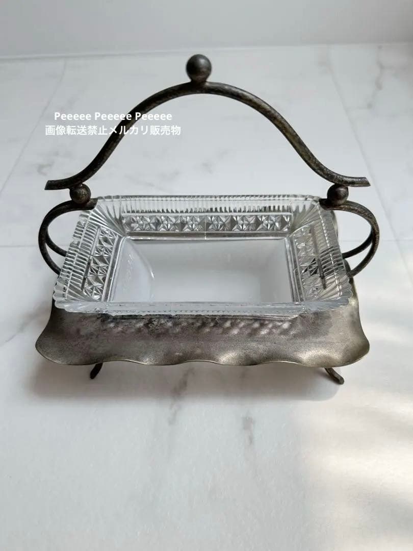 値下げ不可 訳あり格安 パリ クリニャンクール 蚤の市 ガラス皿 vintage