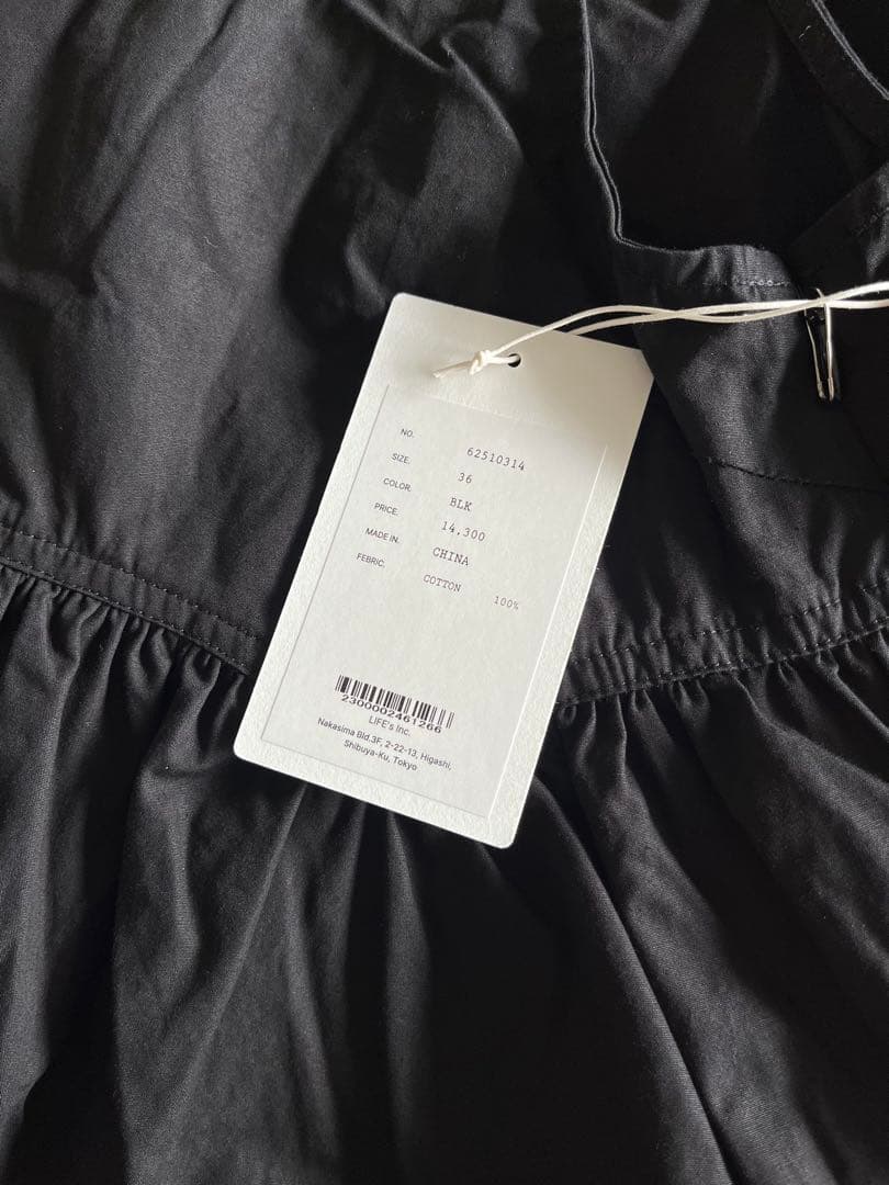 anuke アンヌーク コットンギャザーコンビネゾン ブラック 36