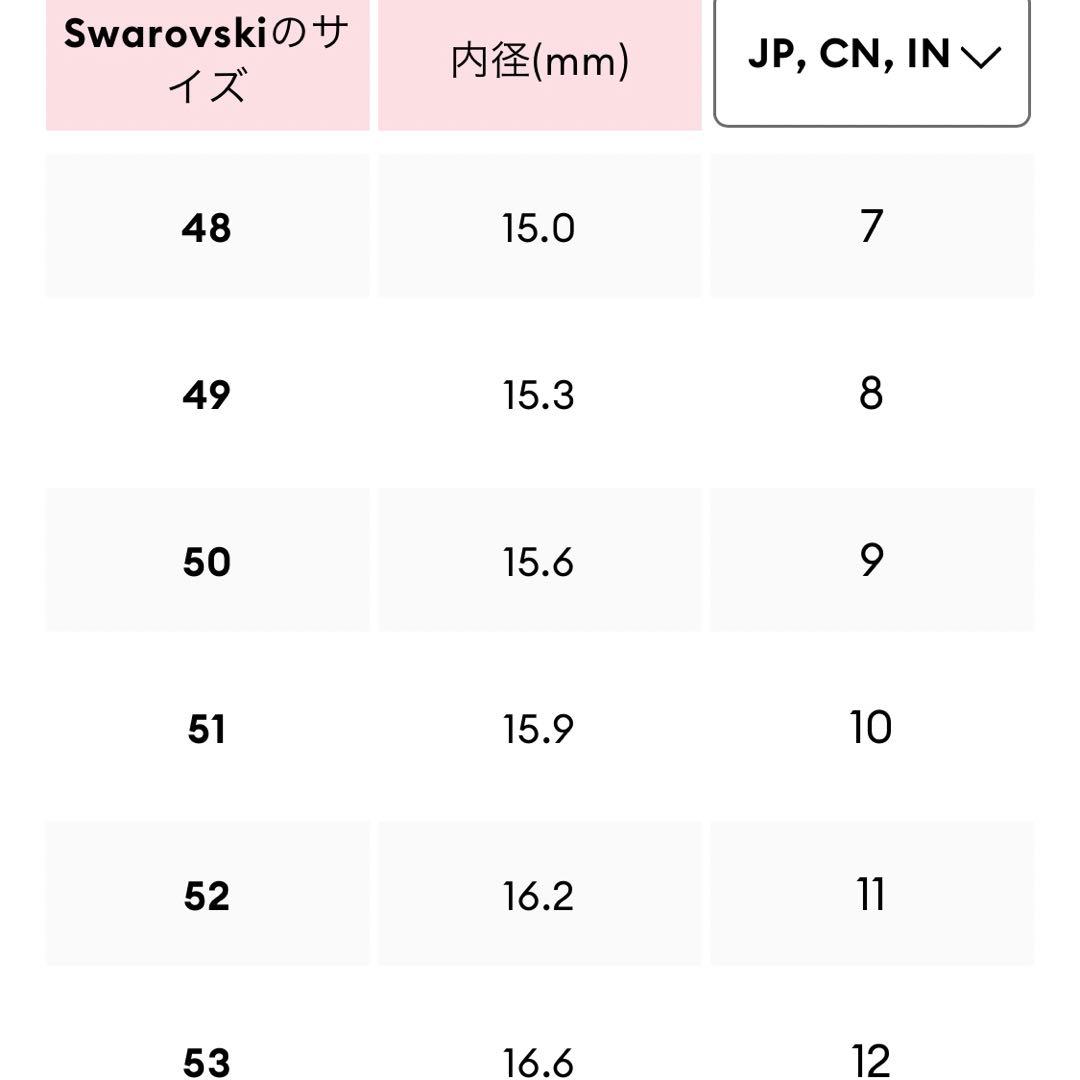 スワロフスキー リング サイズ52