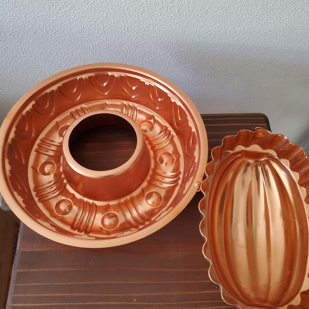 ビンテージ 銅製 リングモールド ゼリー型 メロンゼリー型