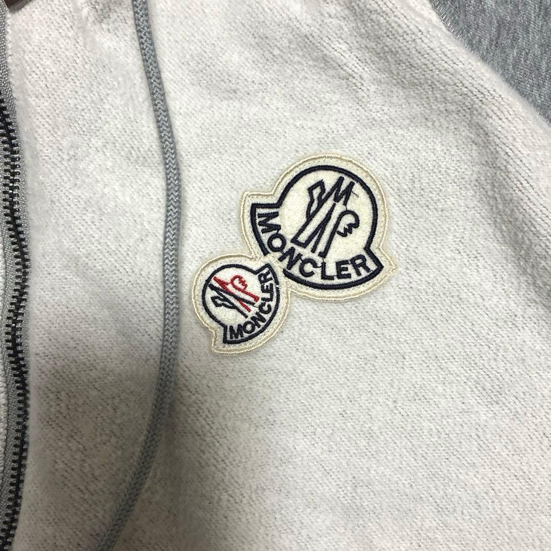 MONCLER モンクレール ダブルロゴ ジップパーカー グレー L相当