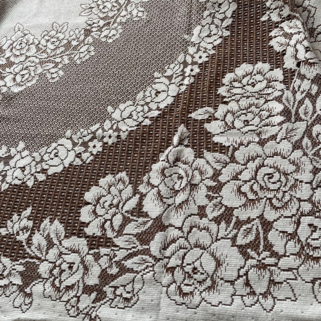 【希少】アンティークレース 200×200 刺繍風 大判 大型 マルチカバー