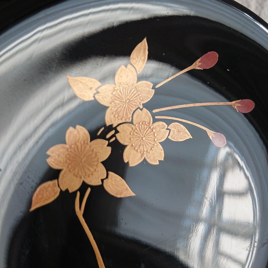 桜づくし 漆器 銘々皿 小皿 蒔絵 /輪島塗 越前漆器 茶道具 骨董 椀　印判