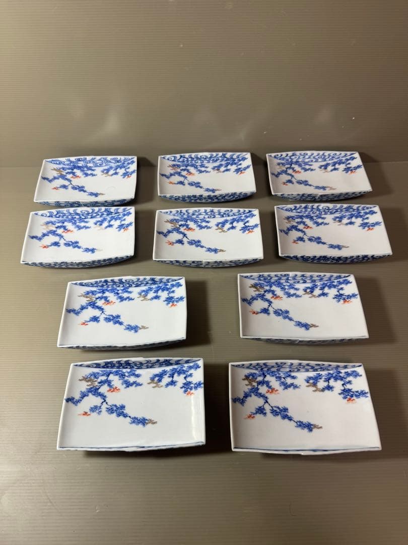 2888 深川製磁　涼彩紅葉　中皿　15cm 10客