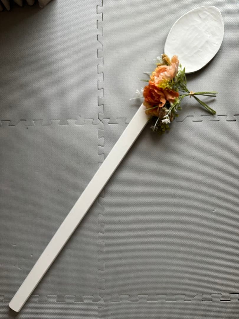 超特大　ビッグスプーン　120 結婚式　ファーストバイト　木製　白　ホワイト