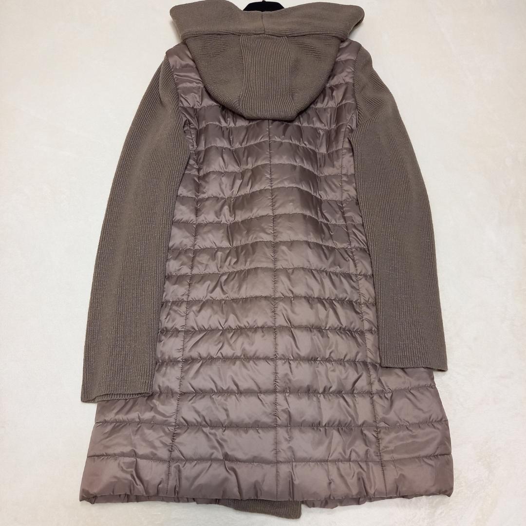 近年✨インゲボルグ 異素材切替 中綿ダッフルコート フード付き カーキブラウン