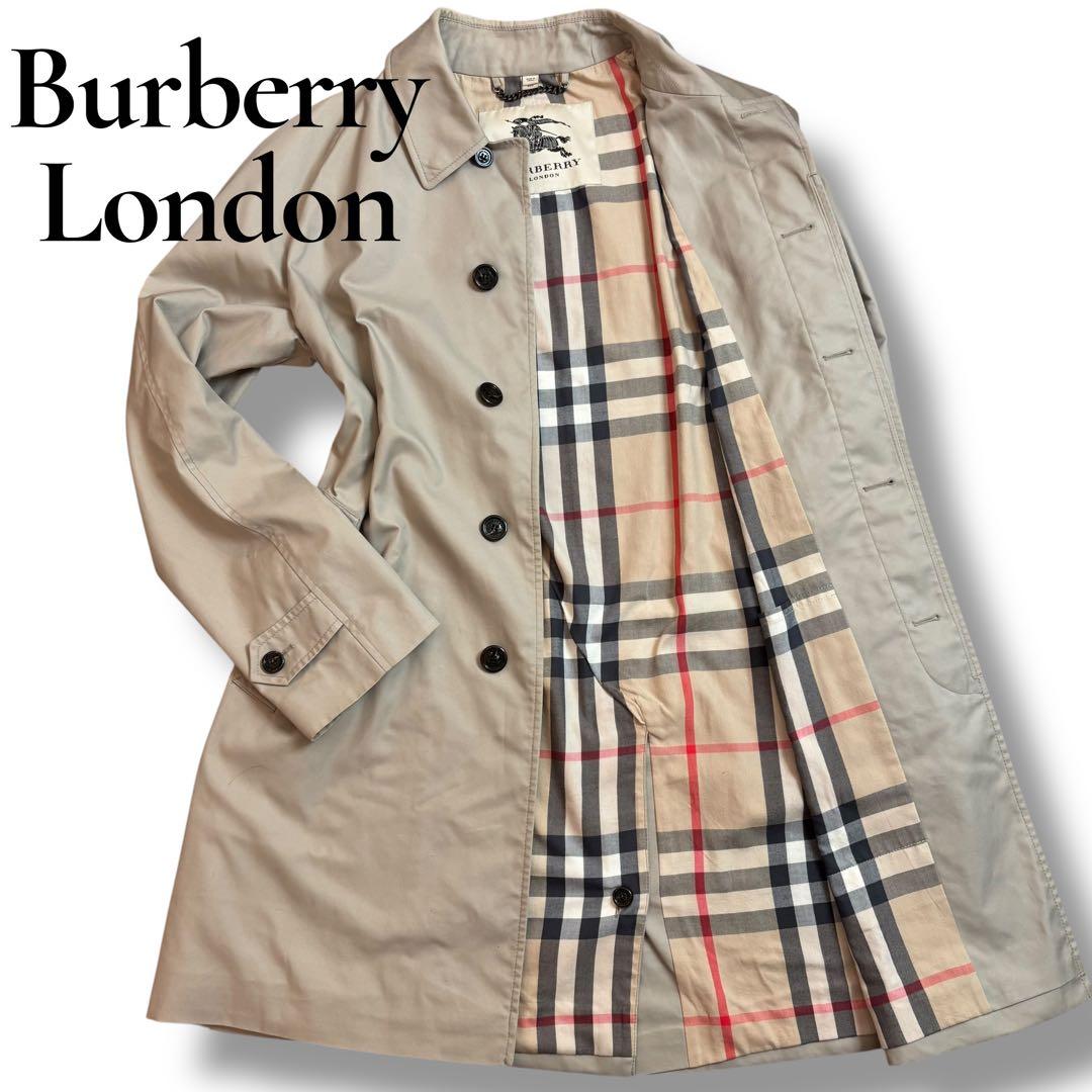 【美品】バーバリーロンドン ステンカラーコート メガ ノバチェック メンズ XL