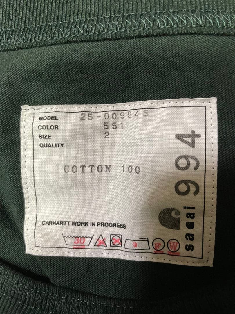 sacai x Carhartt WIP L/S ロンT Tシャツ カーハート