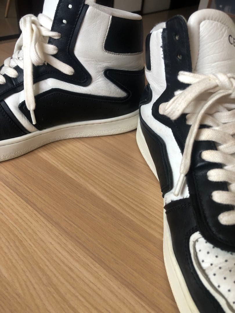 CELINE ハイカットスニーカー ４２ホワイト/ブラック