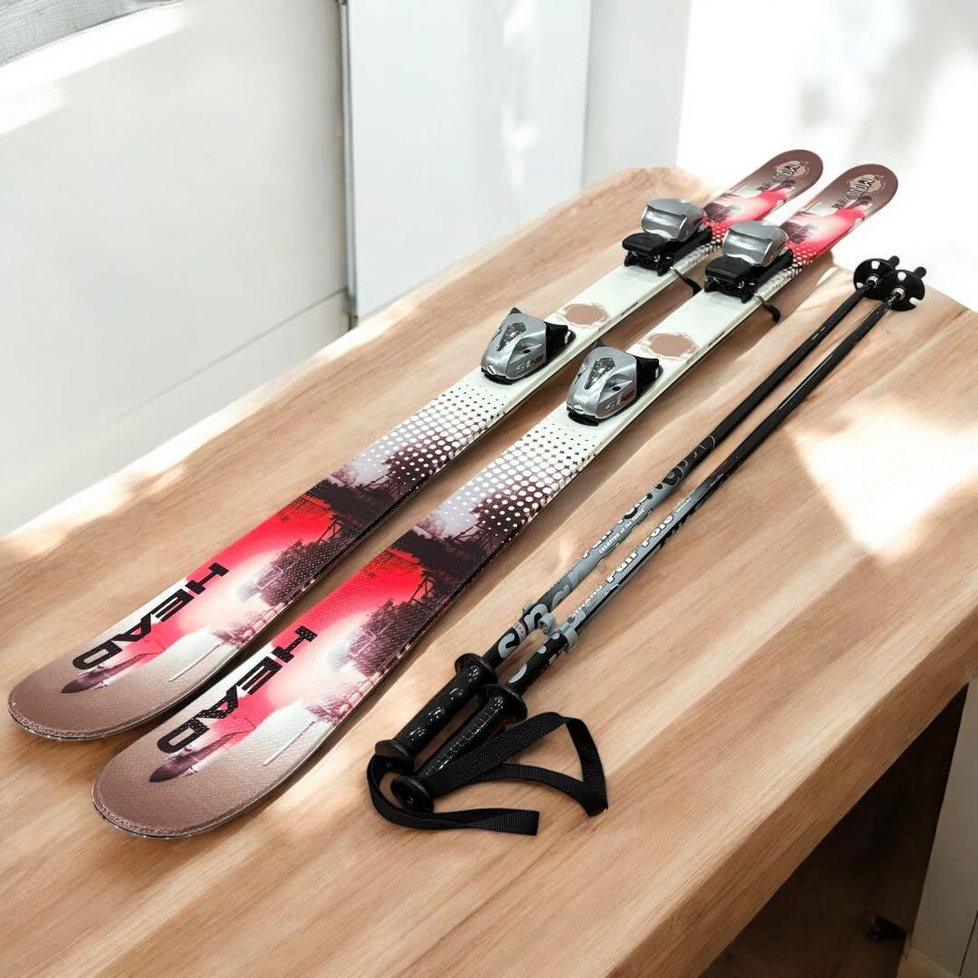 【良品】HEAD MOJO SPAWN 3 キッズ 137cmスキー板 ストック