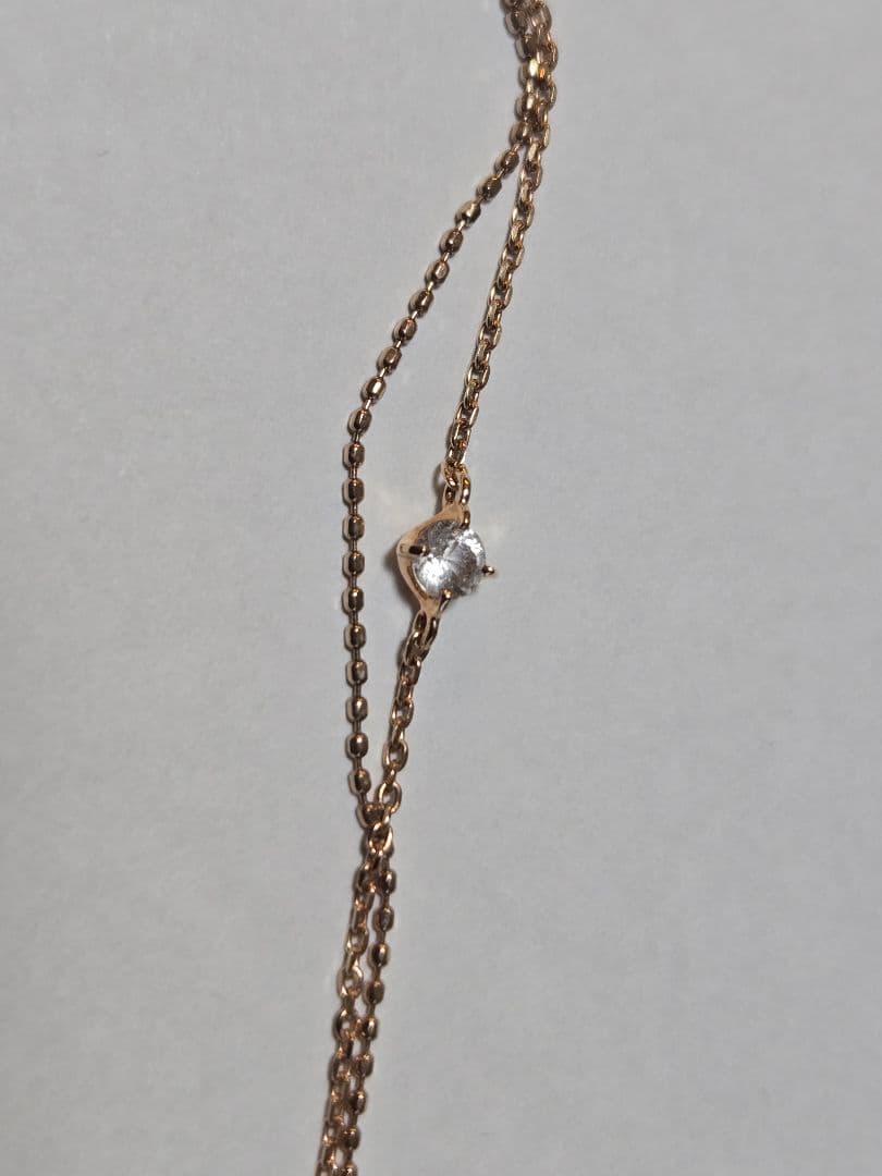 4℃ ヨンドシー K10ピンクゴールド 2連ブレスレット ホワイトトパーズ