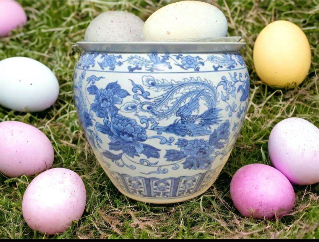 めだか鉢　睡蓮鉢　景徳鎮　高さ40センチ