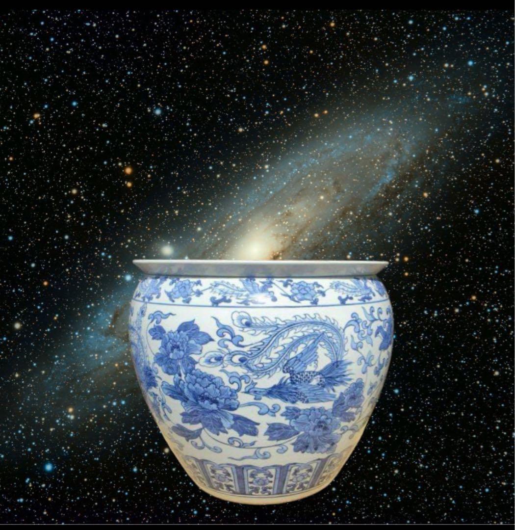 めだか鉢　睡蓮鉢　景徳鎮　高さ40センチ