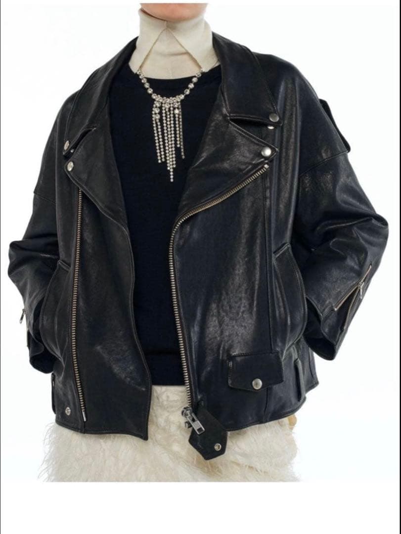 アパルトモンLisiereリジエール　ライダースジャケット 34 ブラック