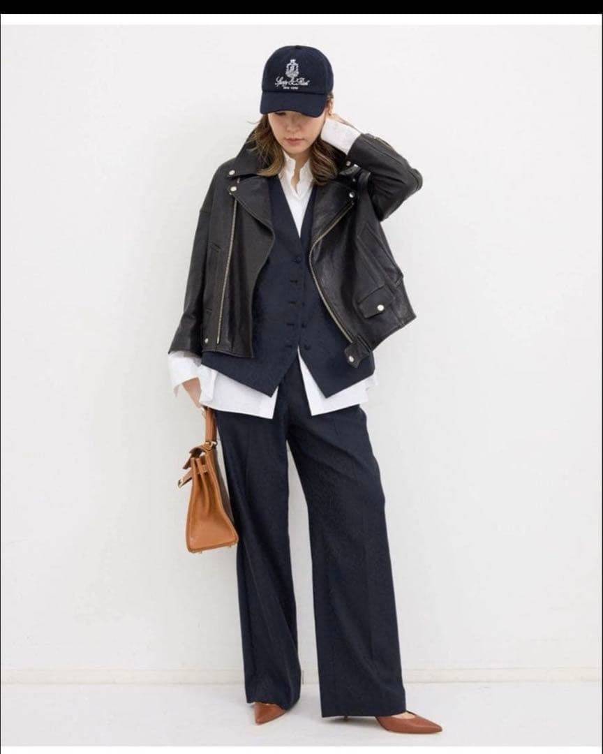 アパルトモンLisiereリジエール　ライダースジャケット 34 ブラック