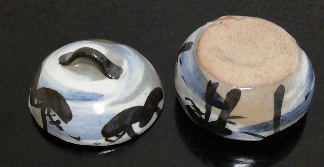 白井半七作　京焼　松　香合　共箱　茶道具