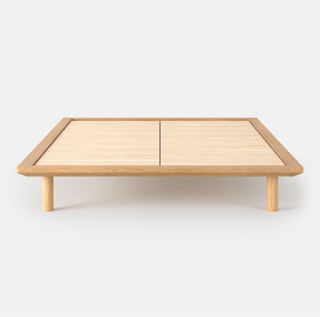 【送料込み】無印良品ナチュラル木製ダブルベッドフレーム