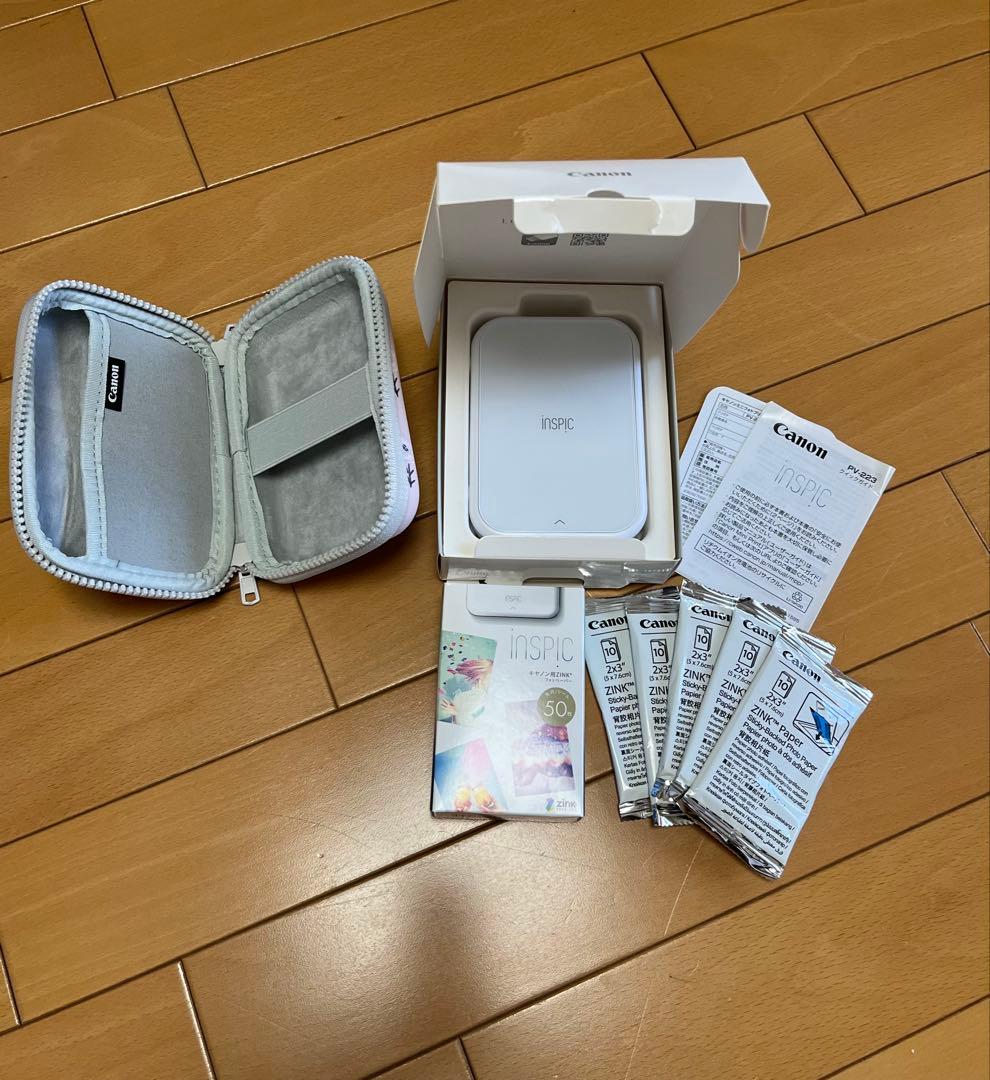Canon inSPIC 本体白+ペーパー100枚+専用ケースセット