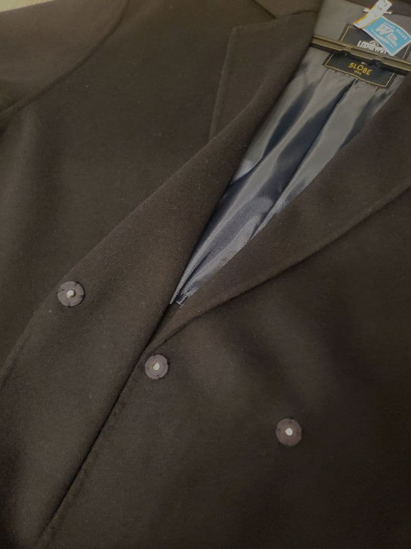 スローブイエナ　ハミルトン　ダブルフェイスウールチェスターコート　ネイビー