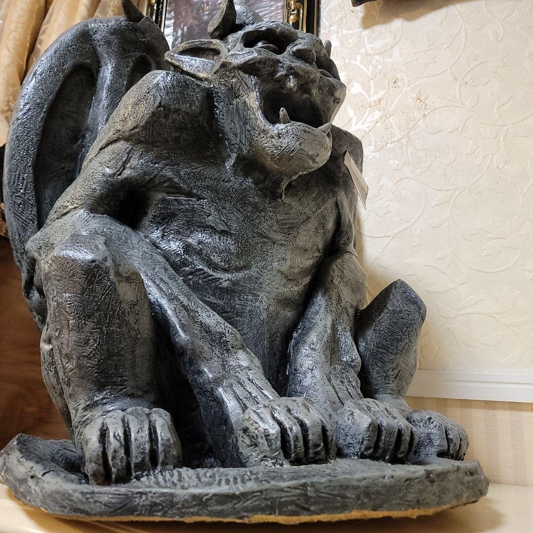 メキシコ製　ガーゴイル像　 高さ56cm　天然ゴム系製品　置物　イベント用等