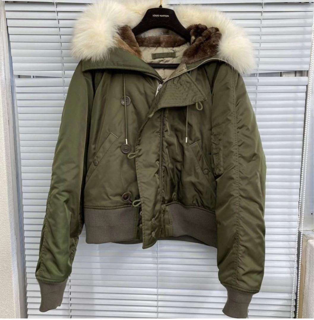 ルイヴィトンLOUIS VUITTONビーバーフォックス毛皮 N-2Bミリタリー
