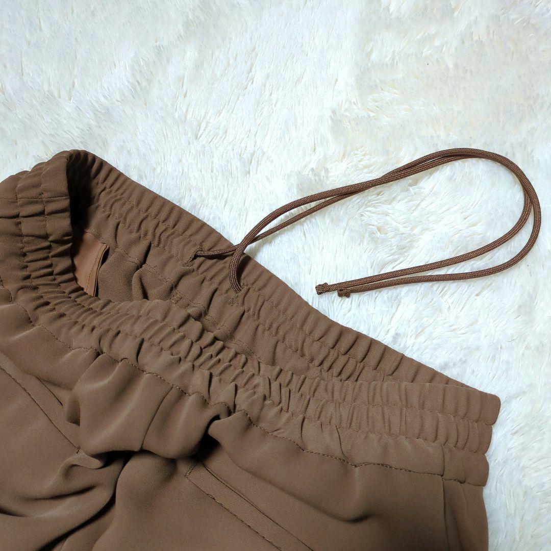 極美品！ROPE　ノーカラーパンツスーツセットアップ　M　ブラウン　ストレッチ