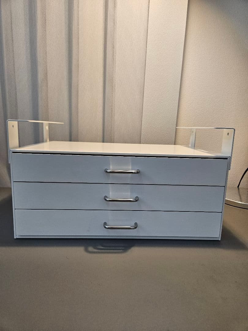 【デスクの完成形✨】PREDUCTS Drawer Three ロング ホワイト