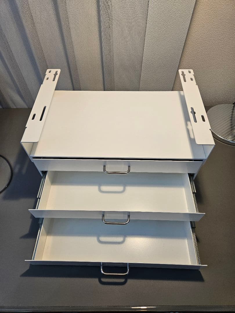 【デスクの完成形✨】PREDUCTS Drawer Three ロング ホワイト