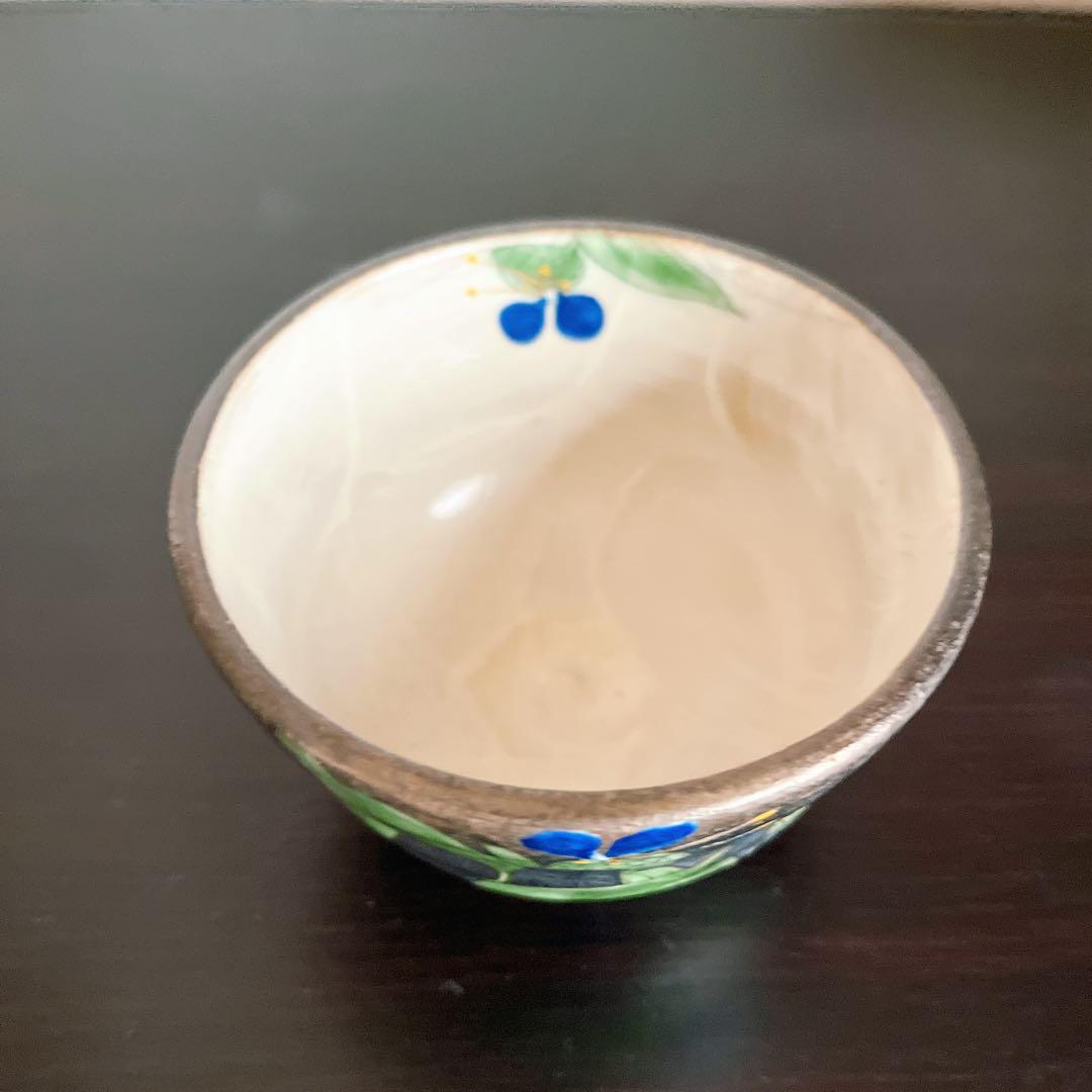 希少⭐︎ 陶あん窯　京焼　銀彩　 湯飲み4客セット　桜.葡萄.椿.露草