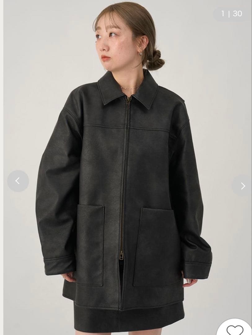 emmi今期フェイクレザージャケット