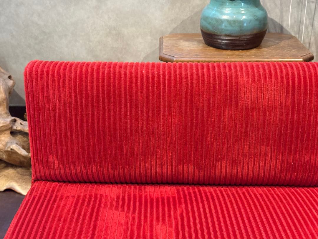 コーデュロイ 2人掛けソファ 2Pソファ オットマン アンティーク nY