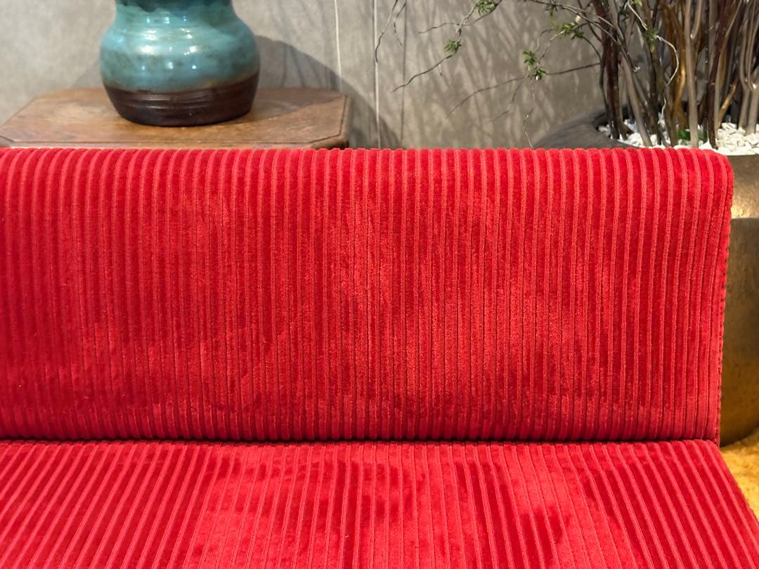 コーデュロイ 2人掛けソファ 2Pソファ オットマン アンティーク nY