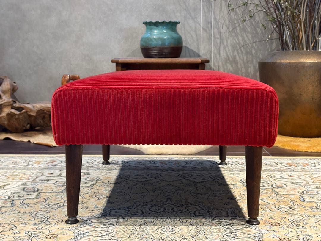 コーデュロイ 2人掛けソファ 2Pソファ オットマン アンティーク nY