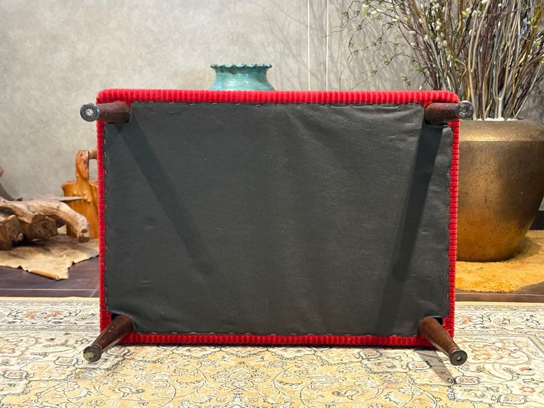 コーデュロイ 2人掛けソファ 2Pソファ オットマン アンティーク nY