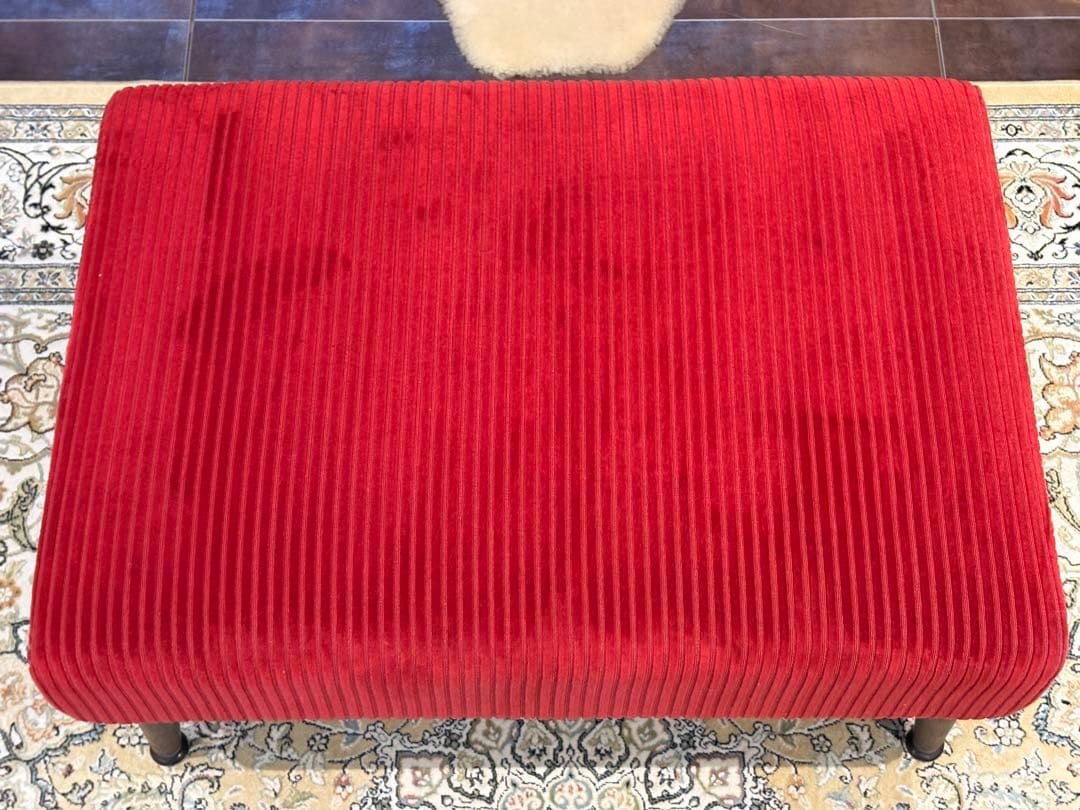 コーデュロイ 2人掛けソファ 2Pソファ オットマン アンティーク nY