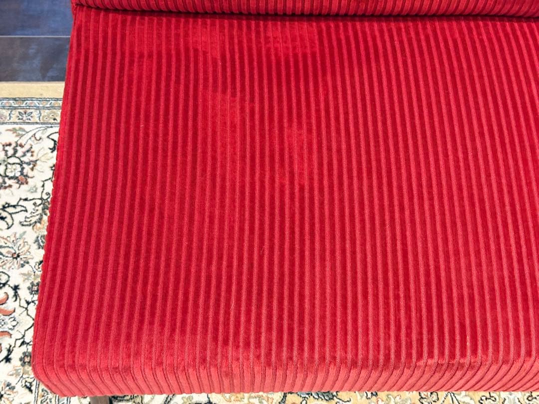 コーデュロイ 2人掛けソファ 2Pソファ オットマン アンティーク nY