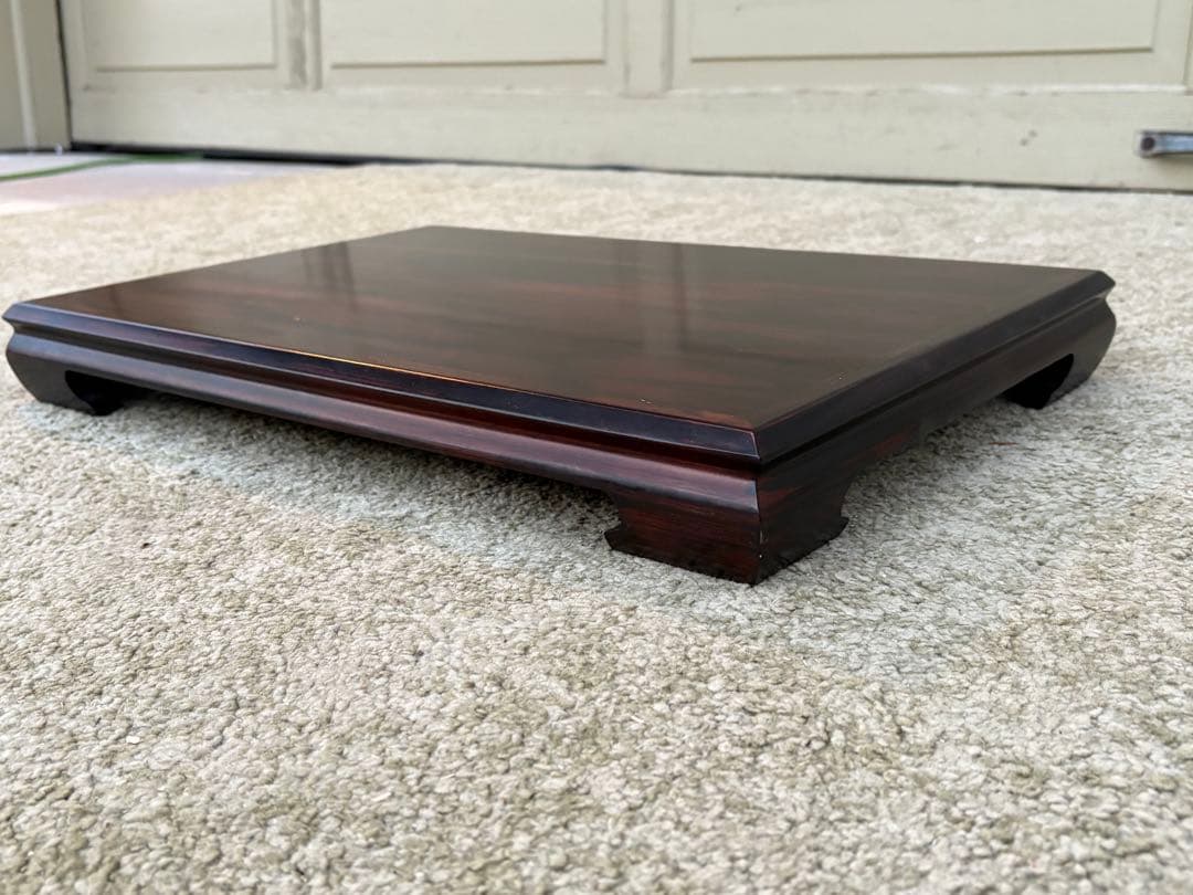 【大型51cm】高級 唐木 花台 紫檀調 18号相当 盆栽台 飾台 床の間