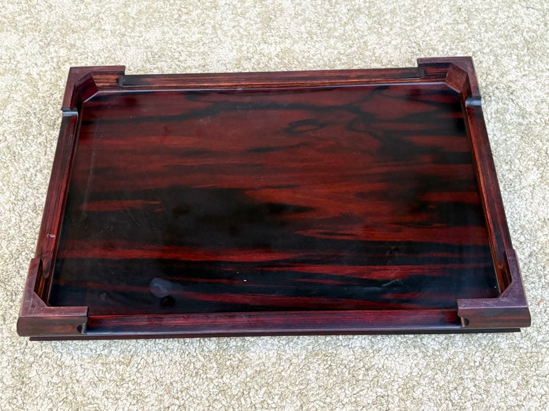 【大型51cm】高級 唐木 花台 紫檀調 18号相当 盆栽台 飾台 床の間