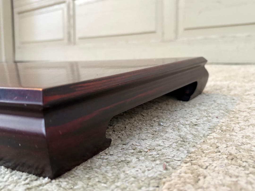 【大型51cm】高級 唐木 花台 紫檀調 18号相当 盆栽台 飾台 床の間