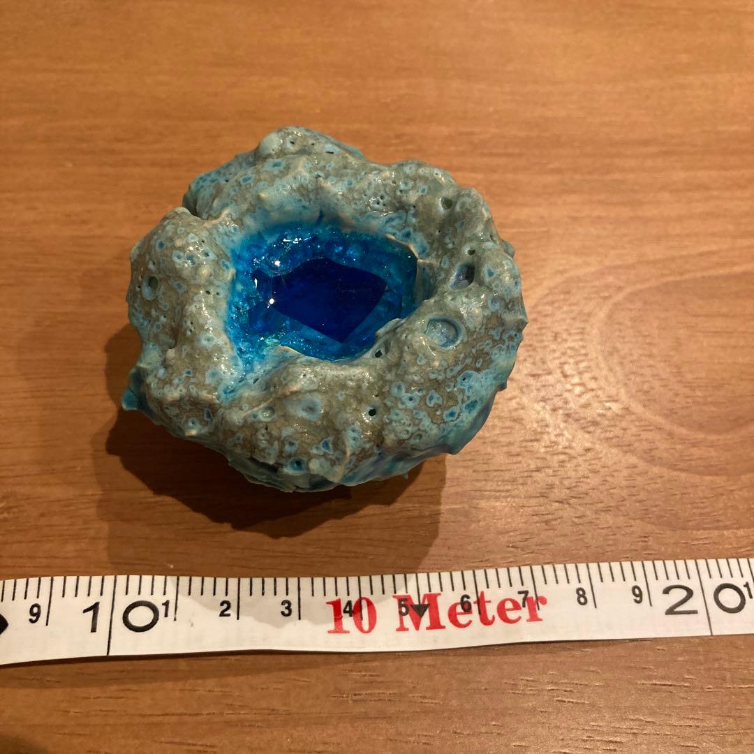 うるま陶器　元氣瑩MINI 青い陶器　やちむん焼　沖縄　風水アイテム　海