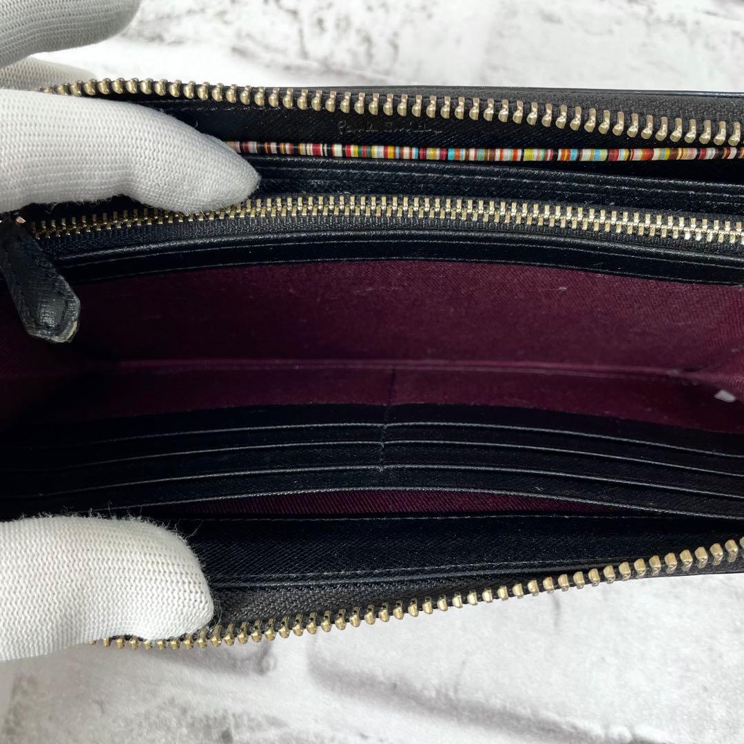 極美品✨ポールスミス　長財布　ジップストローグレイン2　ラウンドファスナー　黒