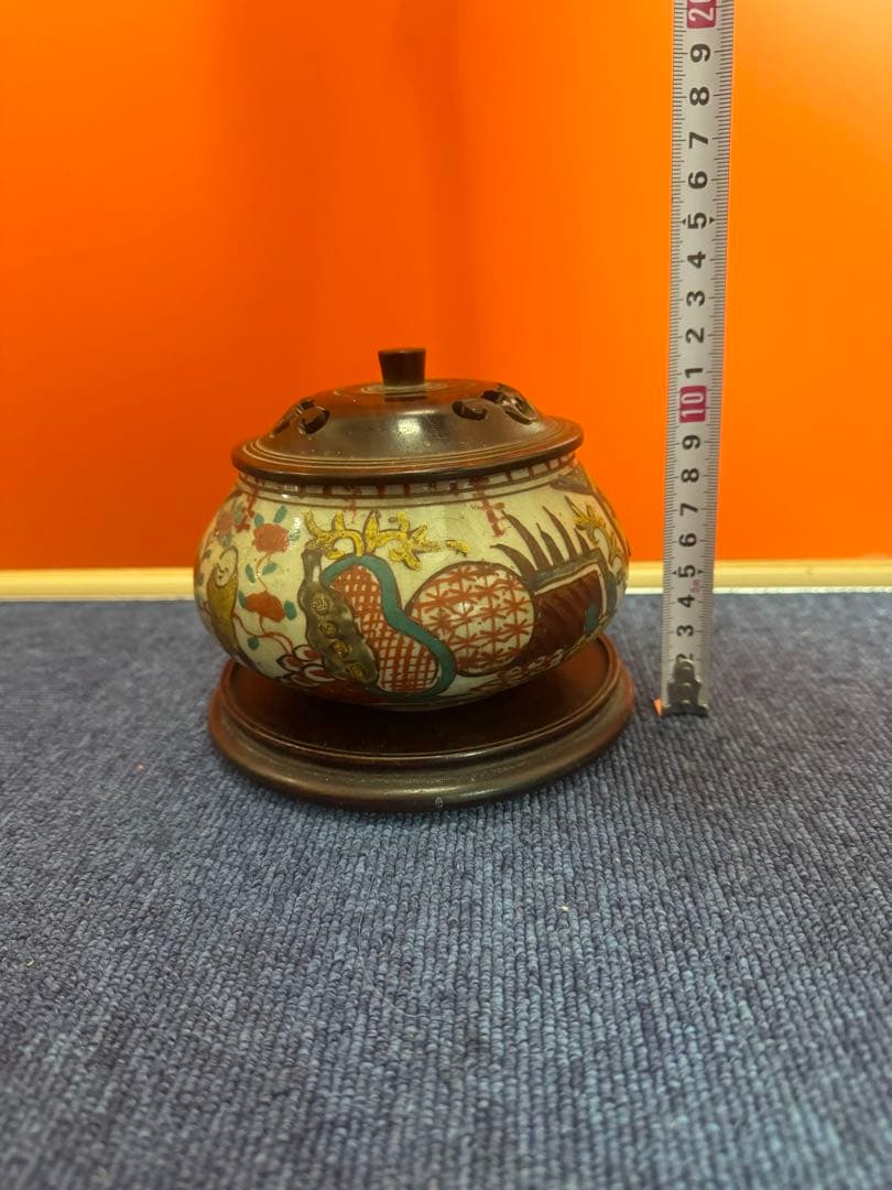 1678 中国骨董　呉須赤絵　香炉　時代物