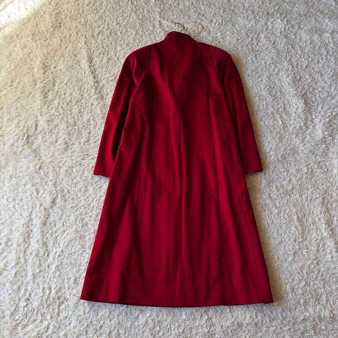 美品✨PIACENZA 極上ピュアカシミヤ100% ロングコート 赤　M