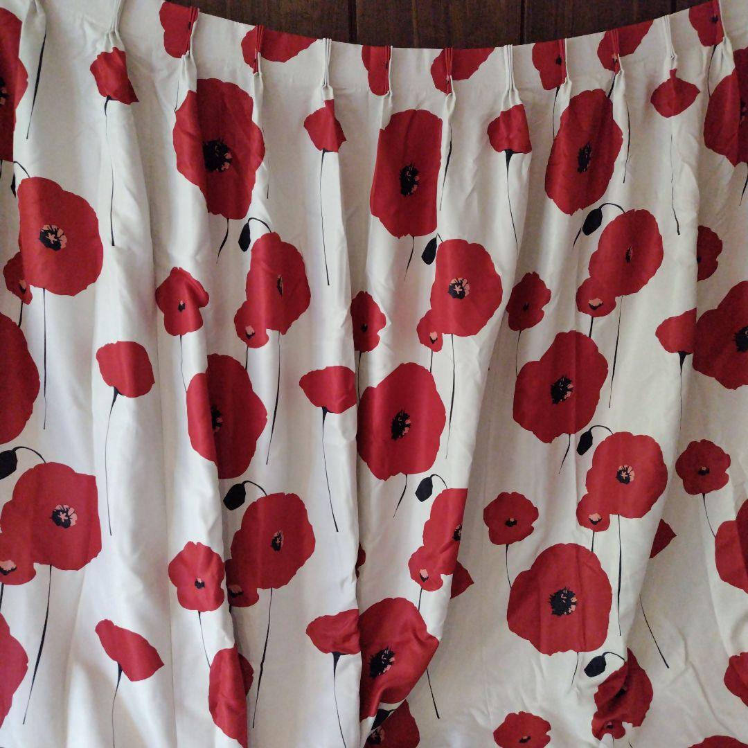 高級カーテン/ポピー柄