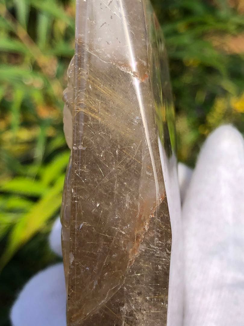 ❤️買い得　345g 観音様　最強財運超レア　強いパワー　ゴールドルチルクォーツ