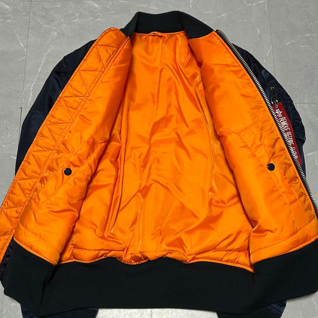 ☆新品級☆【ALPHA】MA-1 フライトジャケット ネイビー 赤タグ付き L