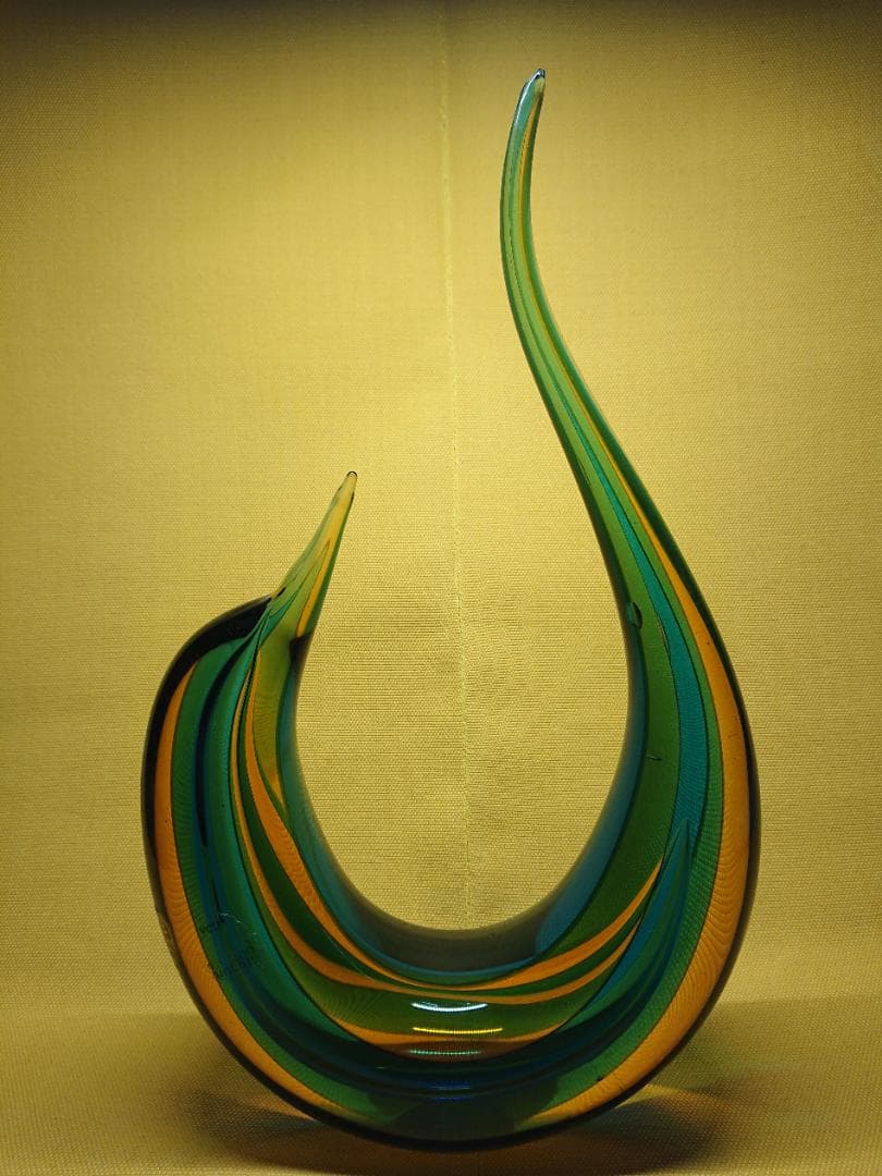 【美品】ムラーノガラス　彫刻　置物　インテリア　工芸品　美術品　A2967