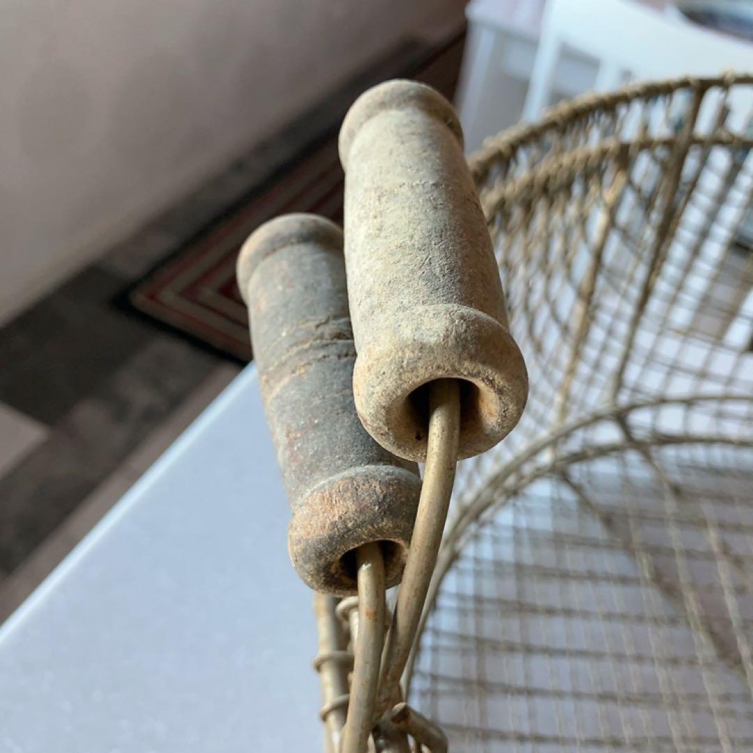 フランス蚤の市 ワイヤーバスケット 57センチ ヴィンテージ インテリア雑貨